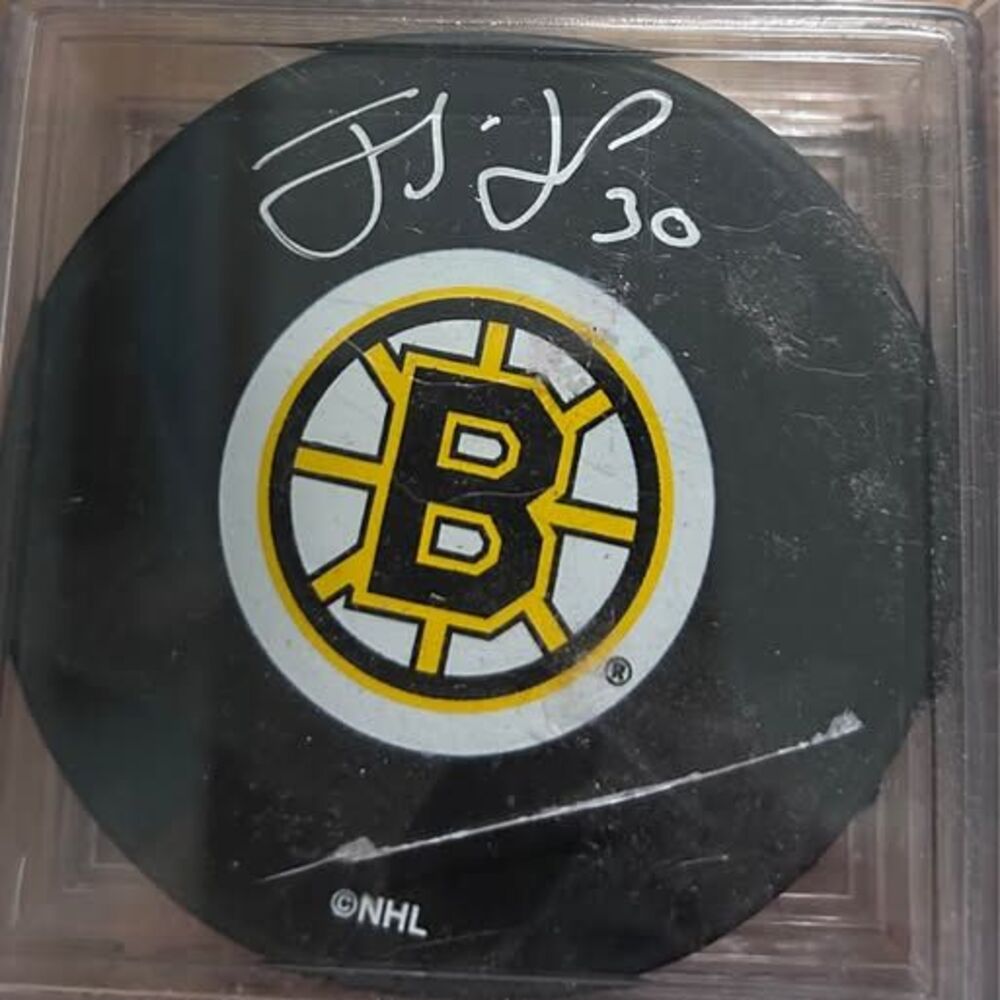 Signed Boston Bruins Hockey Pucks (3) – Hackett, Webster, Sweeney